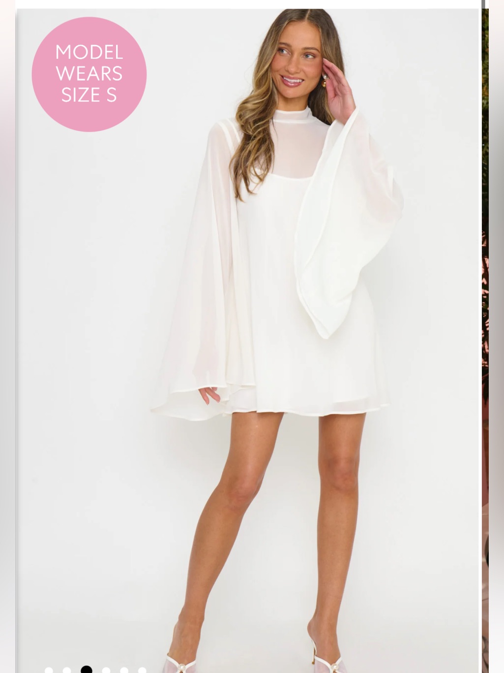 Show Me Your Mumu White Mini Dress With Sheer Bell Sleeves